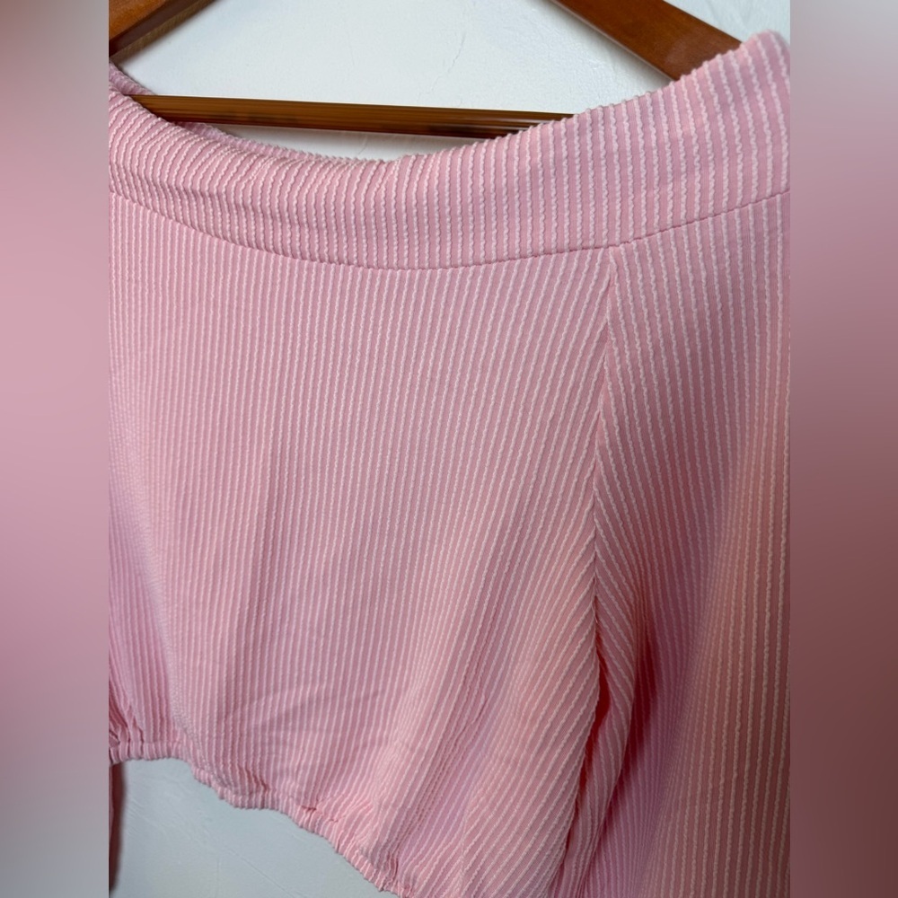 Pink Off-Shoulder Ribbed Sweater - Picture 2 of 3